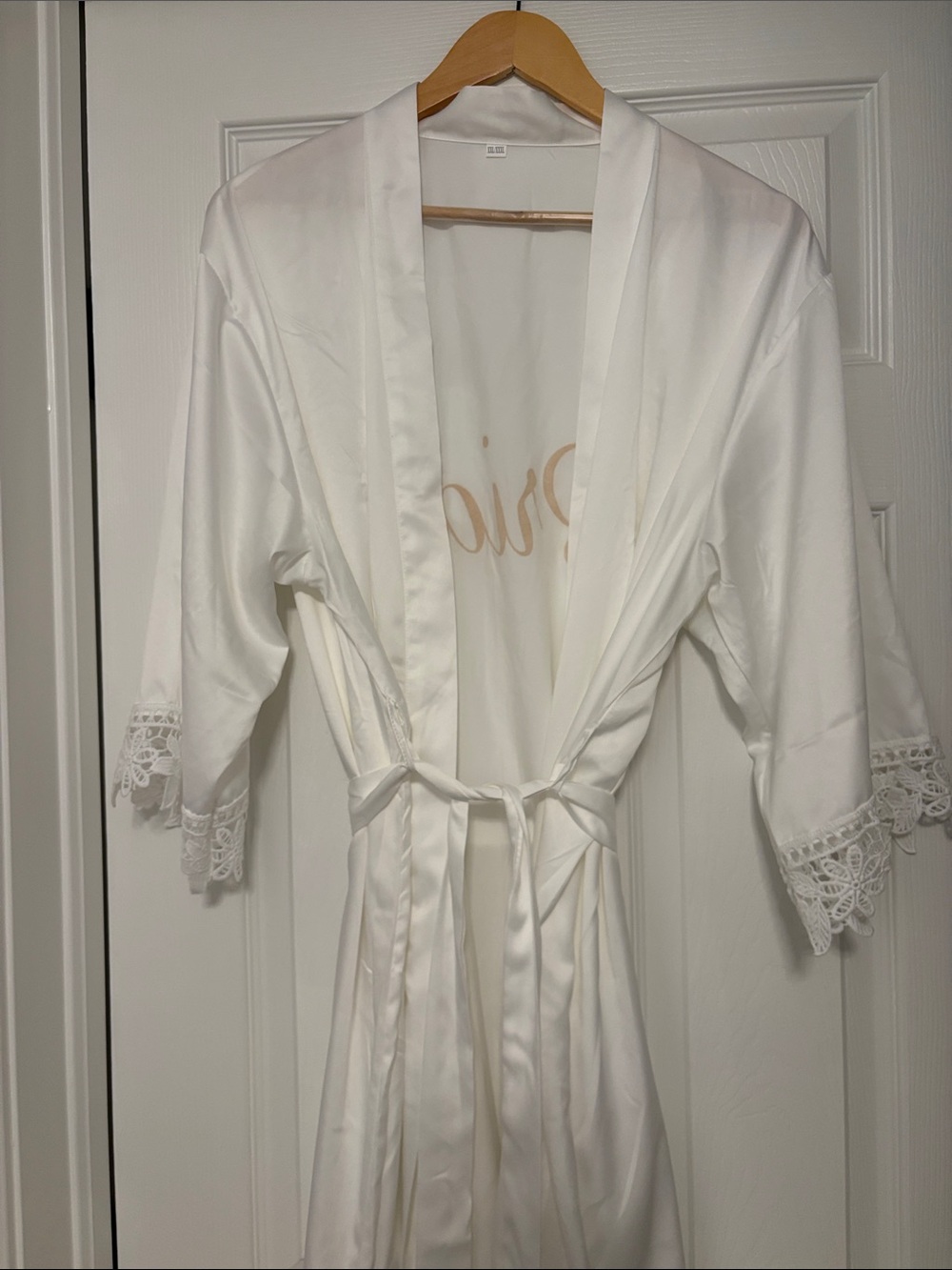 Bride Satin Robe with Gold Script - Picture 7 of 8